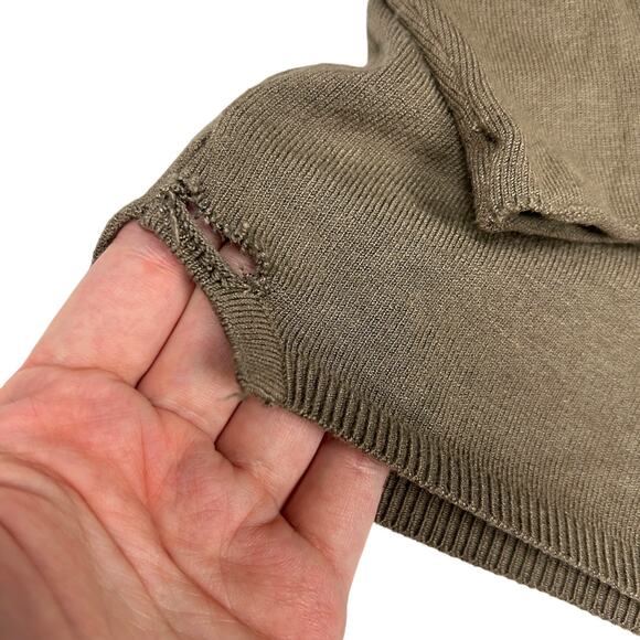 Zara Knit‎ Sweater Brown Long Sleeve Pullover Keyhole Button Detail Women's M - Picture 9 of 11